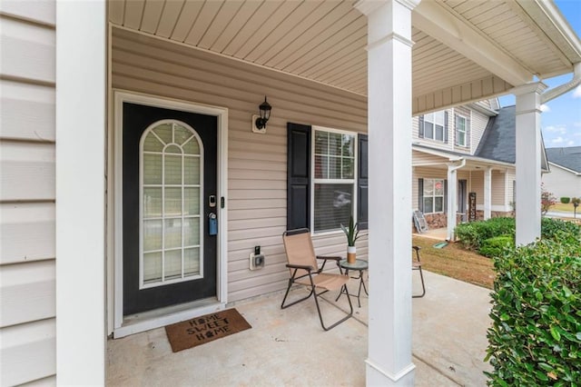 property entrance with a porch