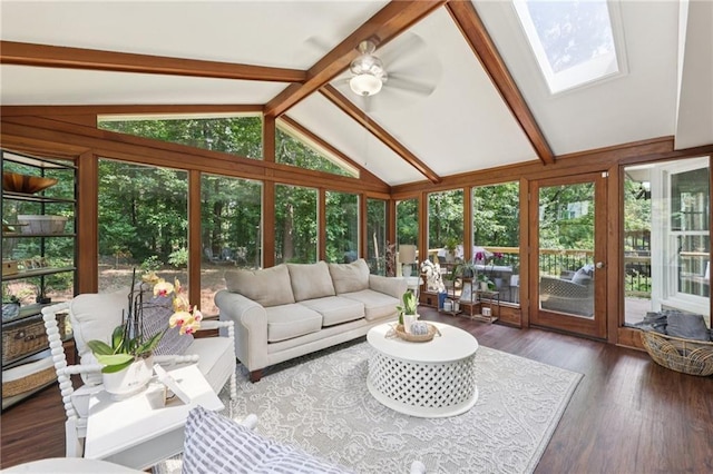 4733 Eidson Rd, Dunwoody, GA 30360 - sunroom / solarium with plenty of natural light, wood finished floors, and a skylight