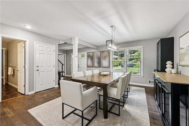 4733 Eidson Rd, Dunwoody, GA 30360 - dining room with baseboards and dark wood finished floors