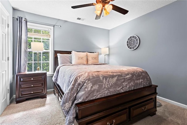 10 Callaway Ct, Hiram, GA 30141 - bedroom with carpet floors, a ceiling fan, and a textured ceiling