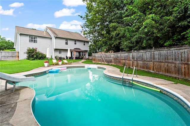 10 Callaway Ct, Hiram, GA 30141 - view of pool with a gazebo, a water slide, and a fenced backyard