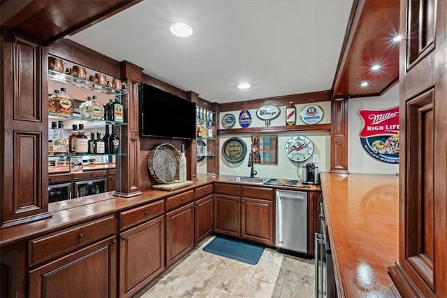 7025 Kettering Ln, Suwanee, GA 30024 - indoor bar featuring dishwasher and recessed lighting