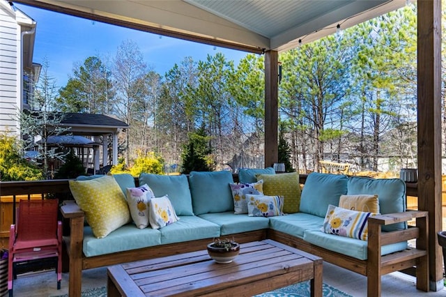 view of patio with an outdoor hangout area