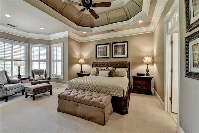8340 Royal Melbourne Way, Duluth, GA 30097 - carpeted bedroom featuring baseboards, crown molding, and recessed lighting
