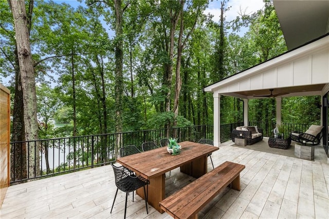 6178 Lake Lanier Height Rd, Buford, GA 30518 - deck with outdoor dining area and outdoor lounge area