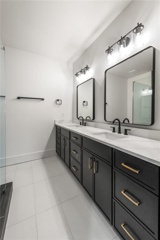 6178 Lake Lanier Height Rd, Buford, GA 30518 - full bath with double vanity and tile patterned flooring