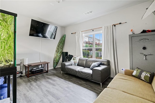 living room featuring hardwood / wood-style floors