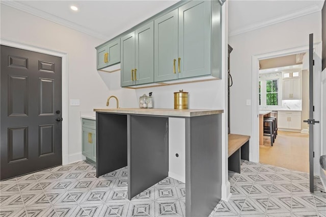 12995 Bucksport Dr, Roswell, GA 30075 - laundry room with ornamental molding and recessed lighting