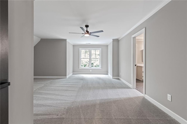 12995 Bucksport Dr, Roswell, GA 30075 - interior space featuring crown molding, carpet flooring, baseboards, and ceiling fan