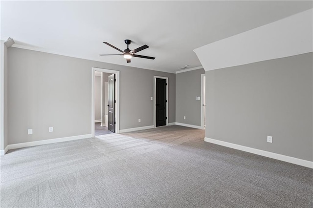 12995 Bucksport Dr, Roswell, GA 30075 - carpeted empty room featuring ceiling fan, baseboards, and crown molding
