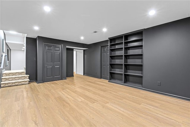 12995 Bucksport Dr, Roswell, GA 30075 - unfurnished living room featuring light wood-type flooring, recessed lighting, and baseboards