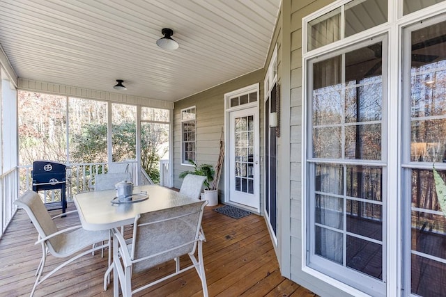 view of sunroom