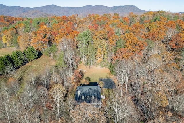 bird's eye view with a mountain view