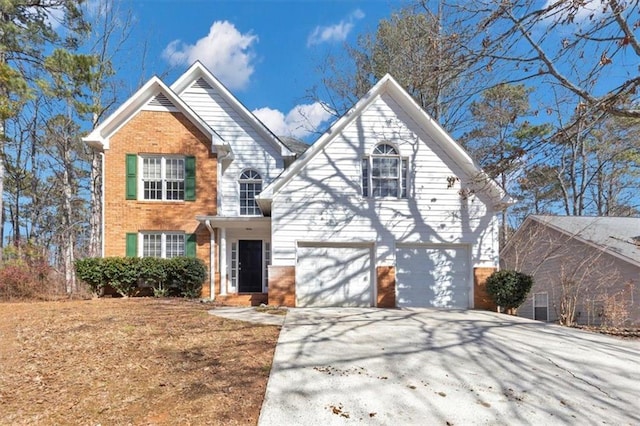 front of property featuring a garage