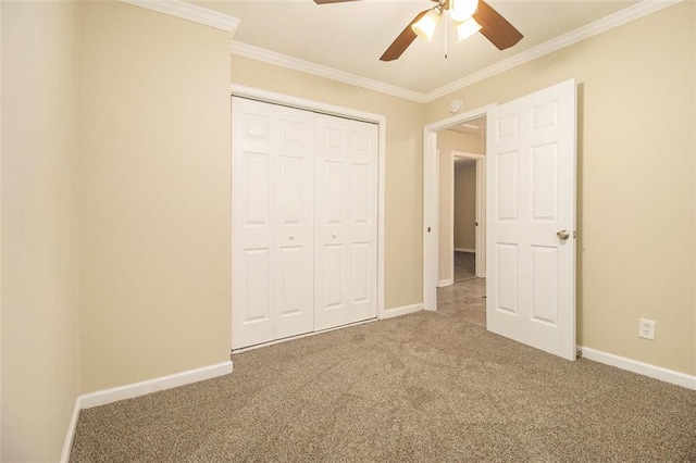 1907 Oak Valley Rd, Decatur, GA 30035 - unfurnished bedroom featuring a closet, carpet floors, crown molding, and baseboards