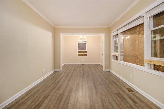 1907 Oak Valley Rd, Decatur, GA 30035 - interior space featuring visible vents, crown molding, baseboards, and a notable chandelier
