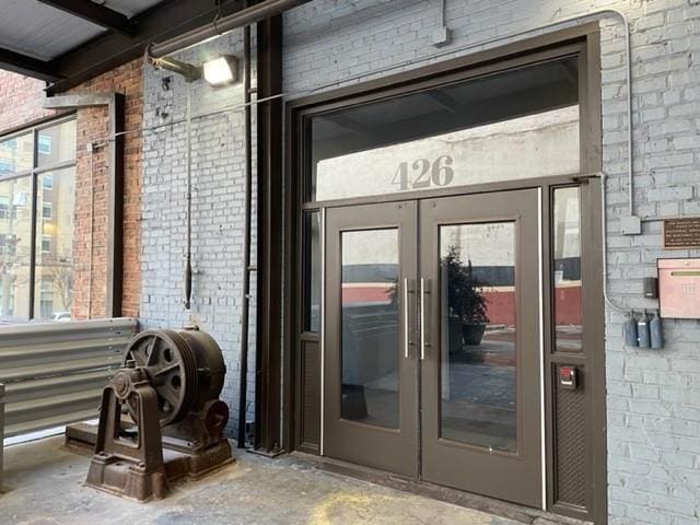 view of exterior entry with french doors