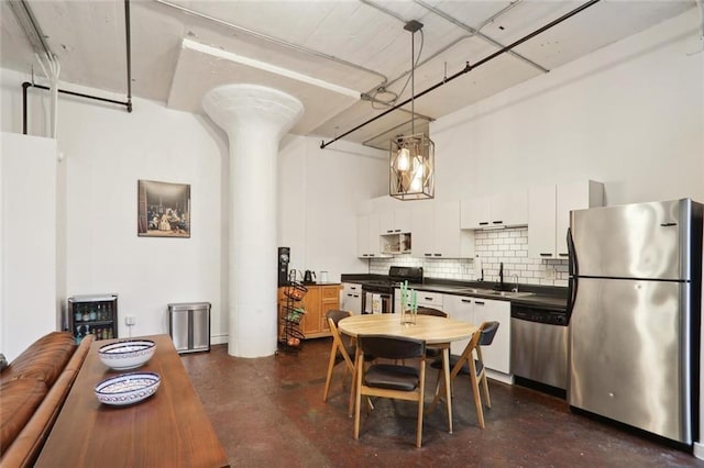 dining room with sink