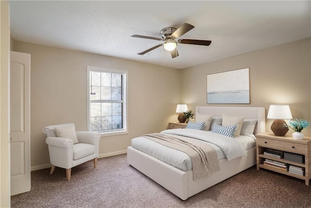 bedroom featuring carpet and ceiling fan