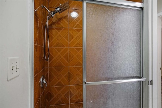 room details with an enclosed shower