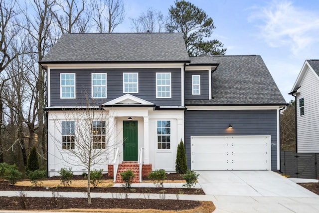 view of front facade featuring a garage