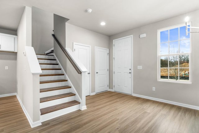 entrance foyer featuring light hardwood / wood-style flooring