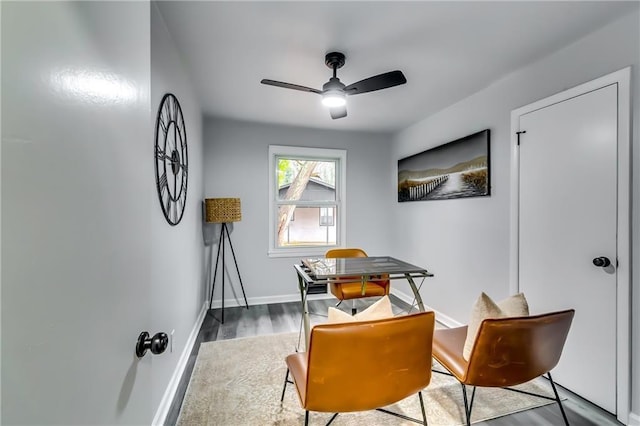 2162 Westover Dr, Atlanta, GA 30344 - office featuring baseboards, ceiling fan, and wood finished floors