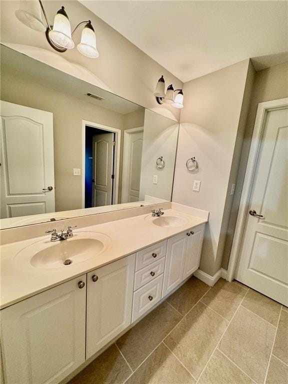2822 Salem Oak Way, Duluth, GA 30096 - full bathroom featuring double vanity, tile patterned flooring, and baseboards