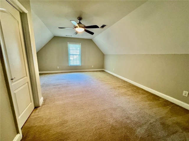 2822 Salem Oak Way, Duluth, GA 30096 - additional living space with carpet, baseboards, vaulted ceiling, and ceiling fan