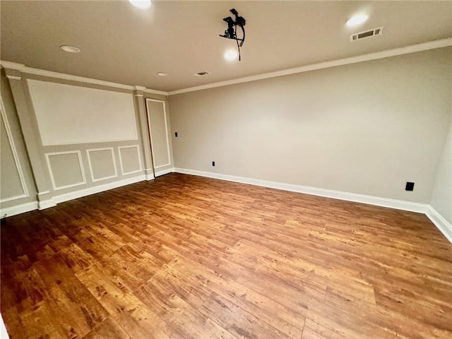 2822 Salem Oak Way, Duluth, GA 30096 - unfurnished room featuring ornamental molding, wood finished floors, baseboards, and recessed lighting
