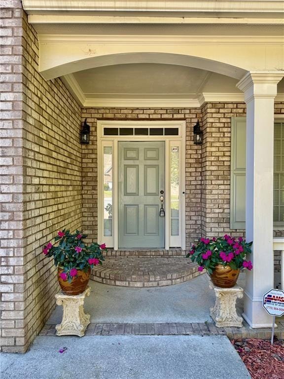 2822 Salem Oak Way, Duluth, GA 30096 - property entrance with brick siding and a porch