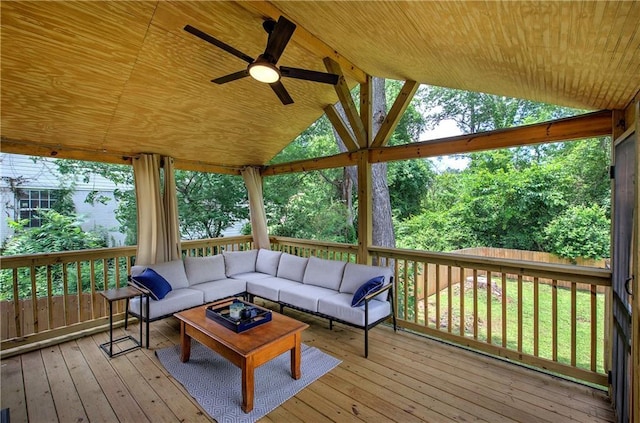 1837 Lochlomand Ln SE, Smyrna, GA 30080 - wooden deck with outdoor lounge area and ceiling fan