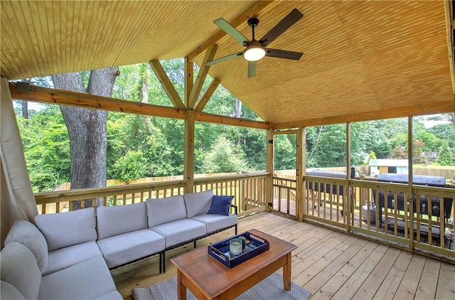 1837 Lochlomand Ln SE, Smyrna, GA 30080 - wooden terrace featuring an outdoor living space and a ceiling fan