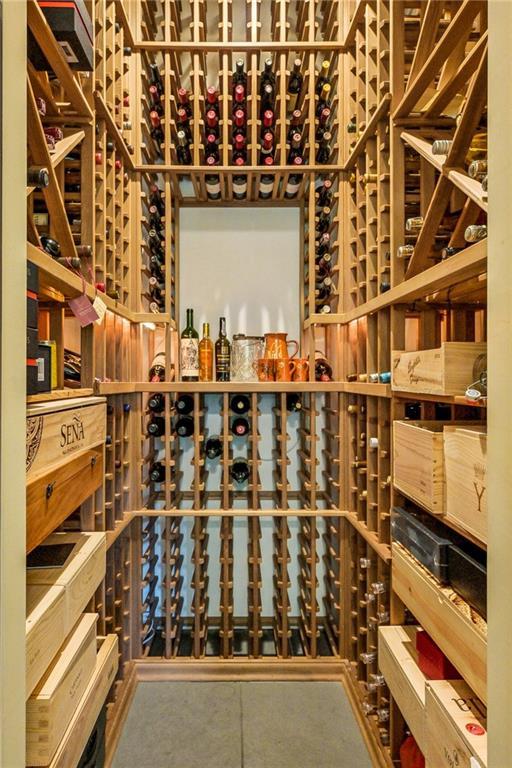 view of wine cellar