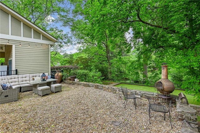 view of patio featuring outdoor lounge area