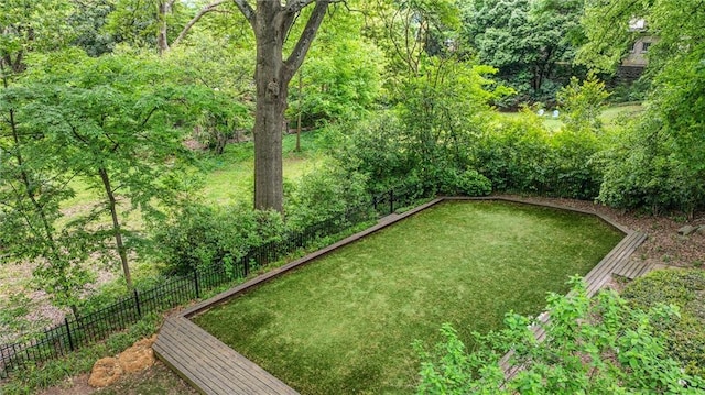 view of yard with fence