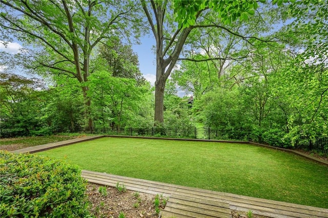 view of yard featuring fence