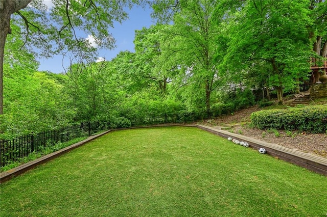 view of yard with fence