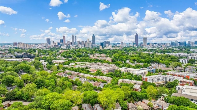 bird's eye view with a city view