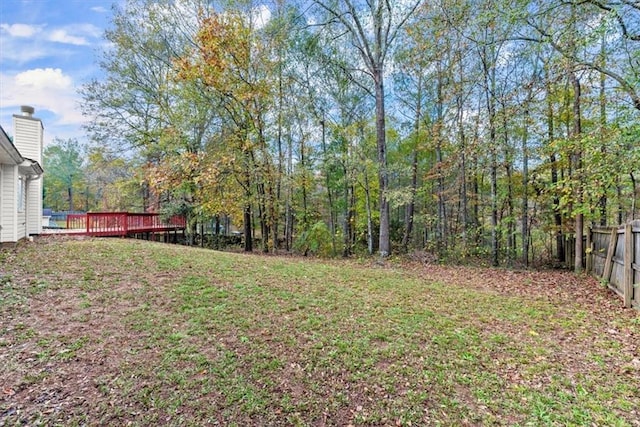 view of yard featuring a deck