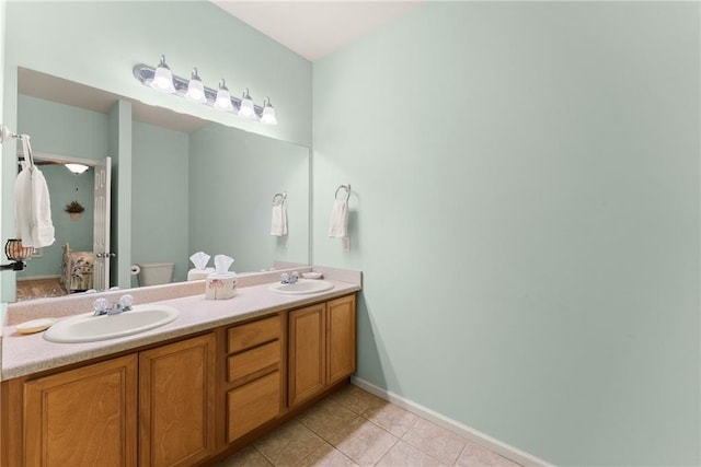 127 Walkabout Way, Dahlonega, GA 30533 - bathroom featuring double vanity and tile patterned flooring