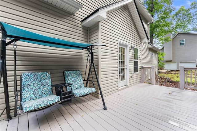 127 Walkabout Way, Dahlonega, GA 30533 - view of wooden terrace