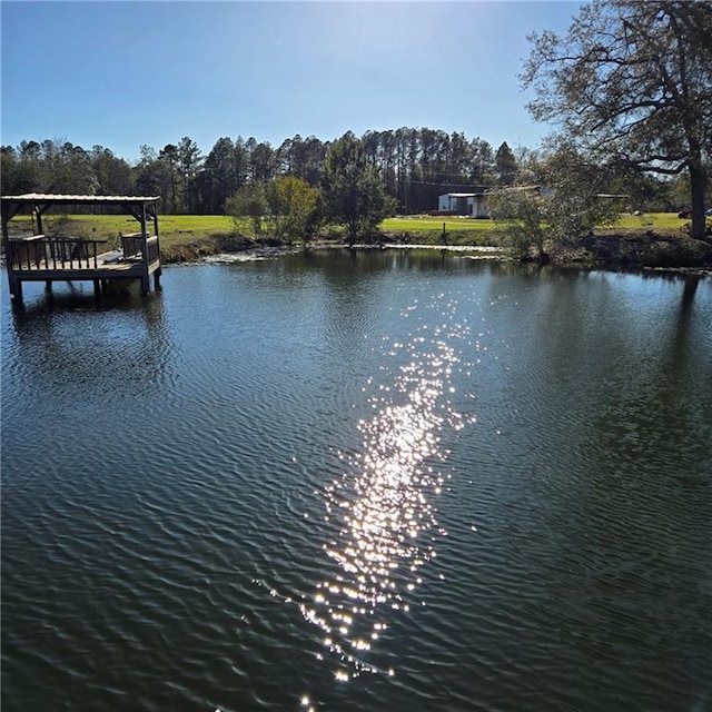 view of water feature featuring a boat dock