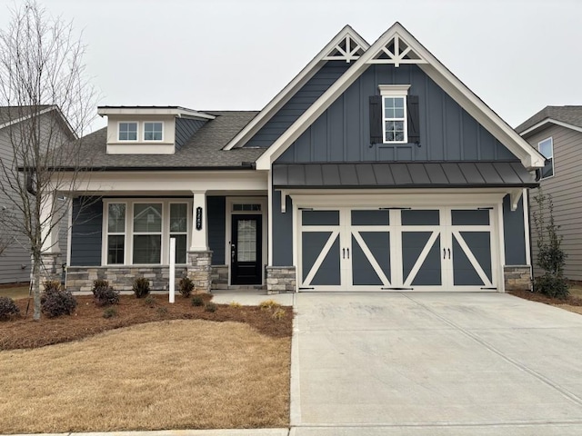 craftsman inspired home featuring a garage