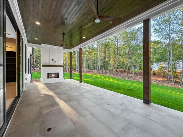 view of patio / terrace featuring ceiling fan