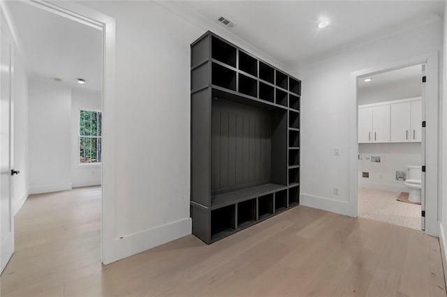 mudroom featuring light wood-type flooring