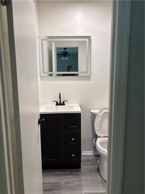 1120 Brandon Hill Way, Jonesboro, GA 30238 - bathroom with vanity, wood finished floors, and ceiling fan