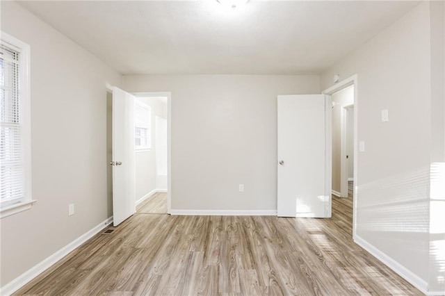 empty room featuring light wood-type flooring