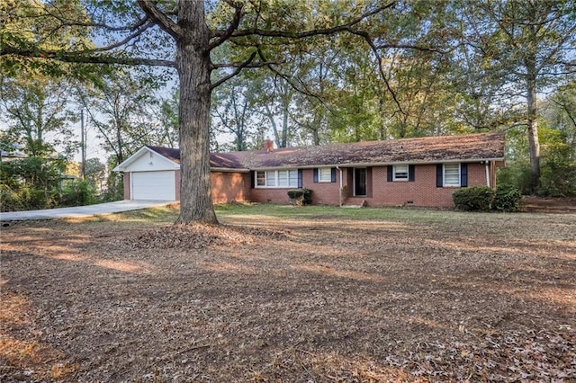 ranch-style home with a garage