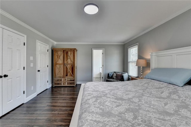 2467 Sky Valley Dr, Dacula, GA 30019 - bedroom with dark wood-style floors and ornamental molding